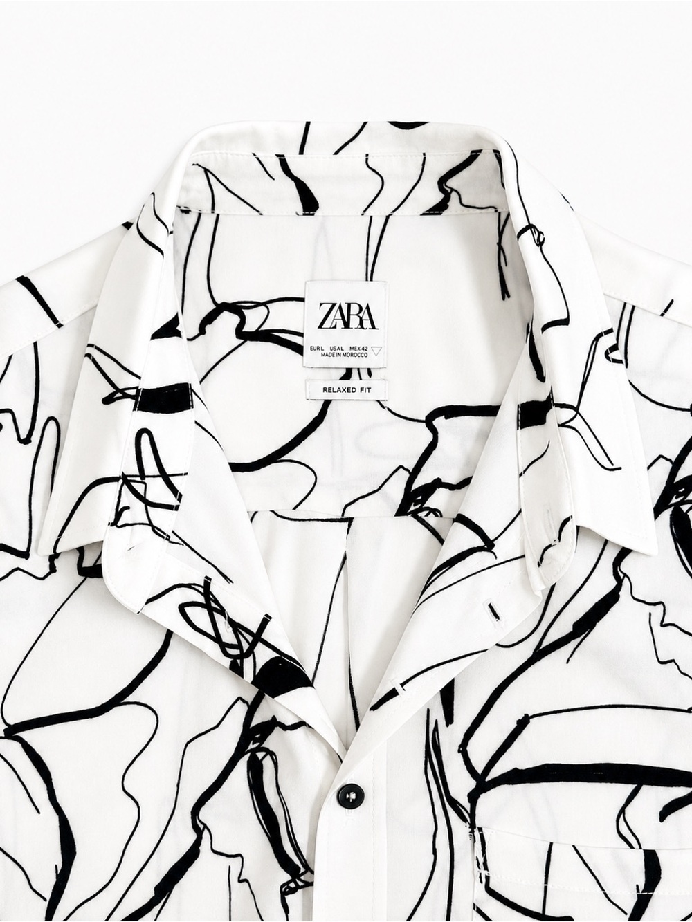 Men’s Zara Long-Sleeve Shirt Abstract Size Large (Runs a bit tight) - Picture 6 of 9